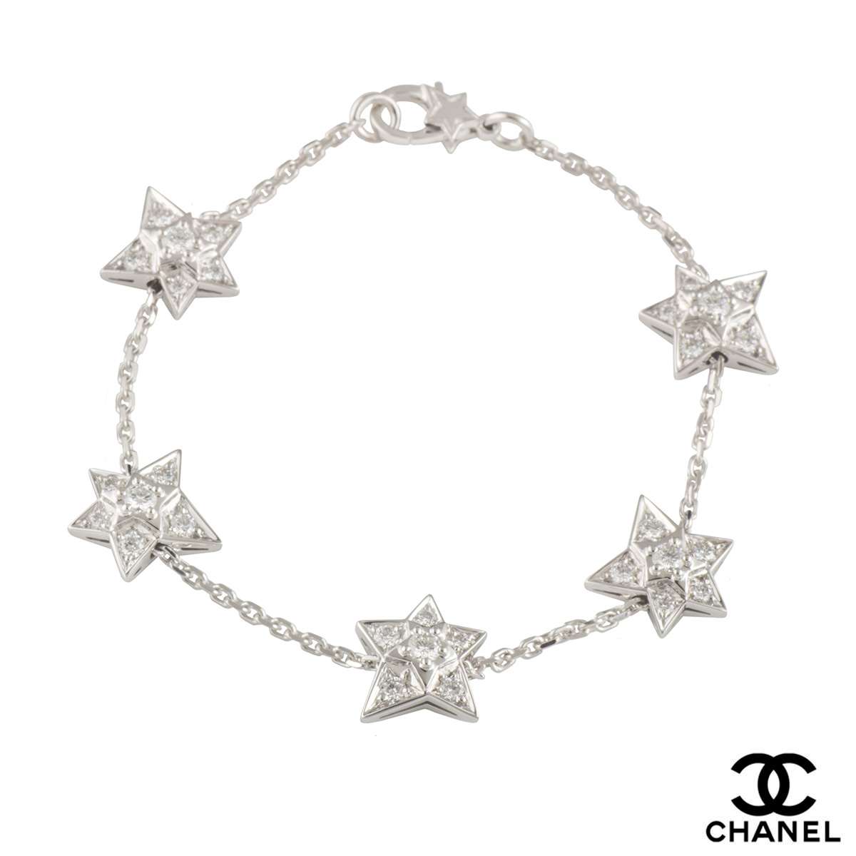 Chanel Bouton de Camélia Bracelet 18k White Gold, Diamonds J12065